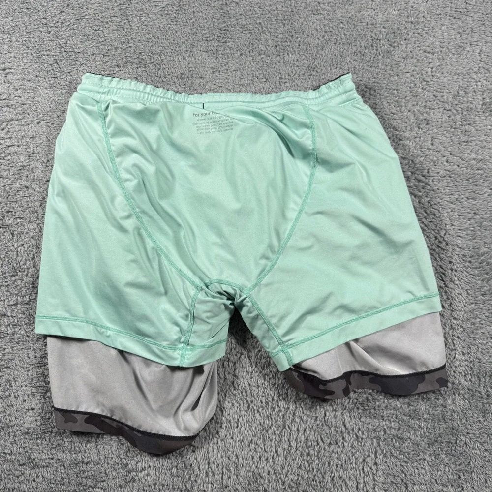 Birddogs Camo Performance Shorts Men Large Mint Lined Drawstrings Workout Athlet